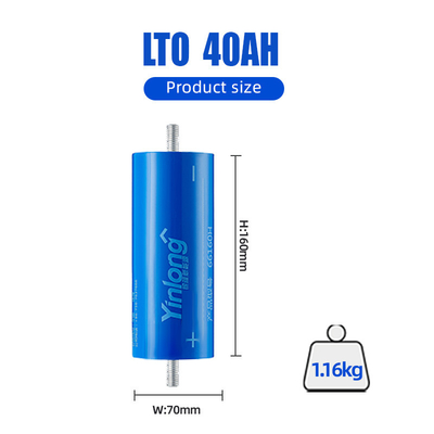 Bateria recarregável 2.3V Yinlong Lto 55Ah 35Ah 40Ah do Titanate do lítio 66160