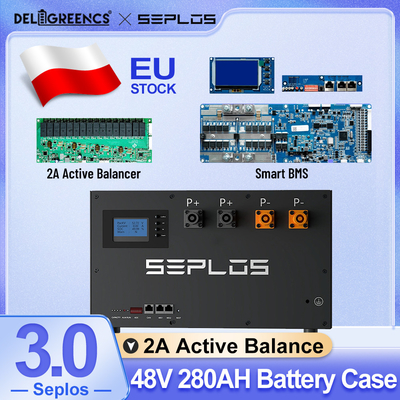 Deligreen Seplos 51.2V Metal Kits Balanceamento ativo 3.0 BMS Lifepo4 Bateria 200A ABMS Para energia doméstica