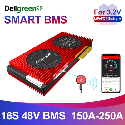 Lifepo4 Smart BMS 16S 200A com UART BT para o bloco 48V da bateria de lítio